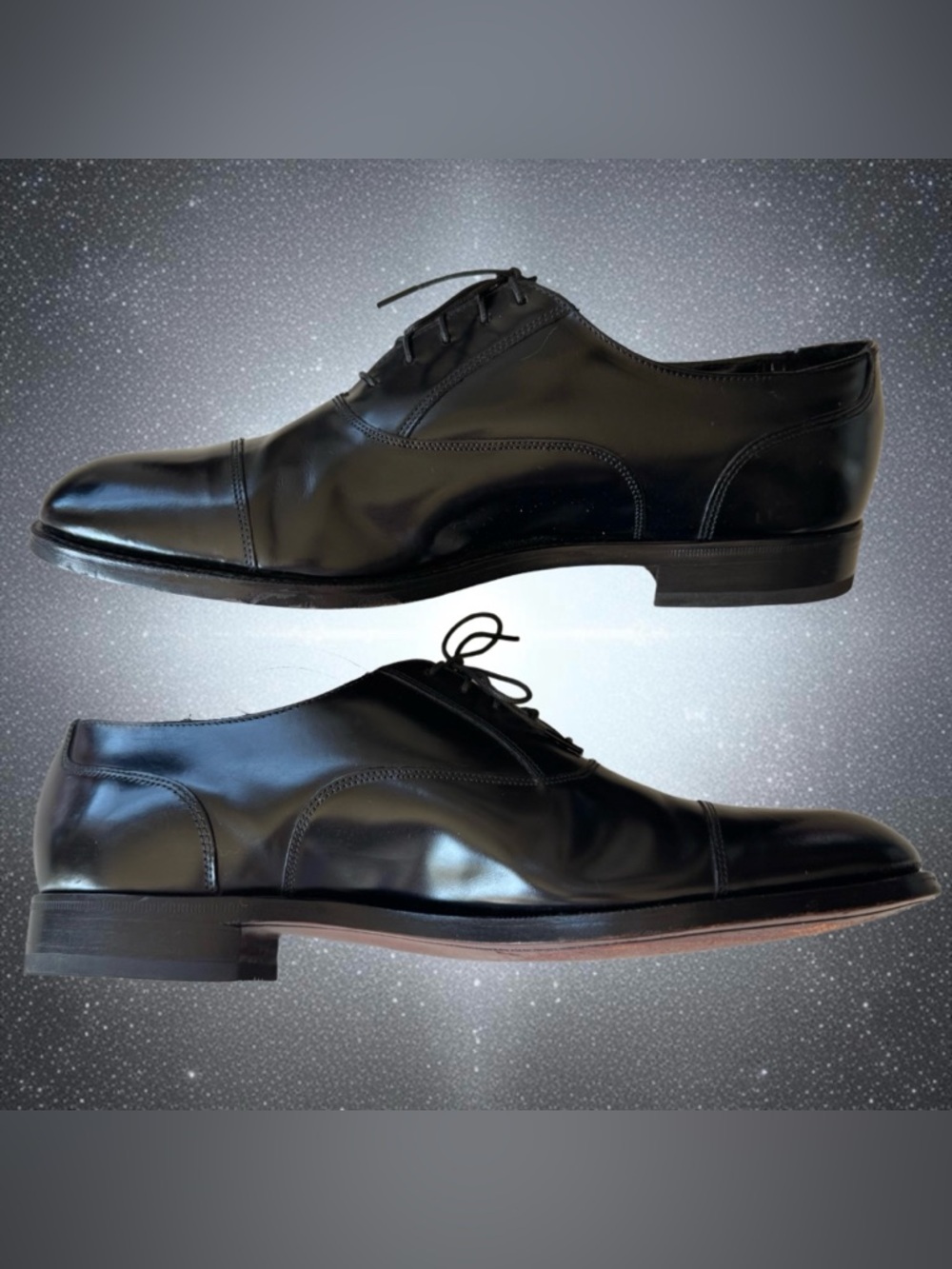 Florsheim Classic Black Leather Cap Toe Oxford Lace Up Dress Shoe 10D #20363 - Picture 8 of 14